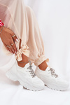 Dámské Tenisky Na Platformě S Dekorativním Šněrováním Bílé Evalianne