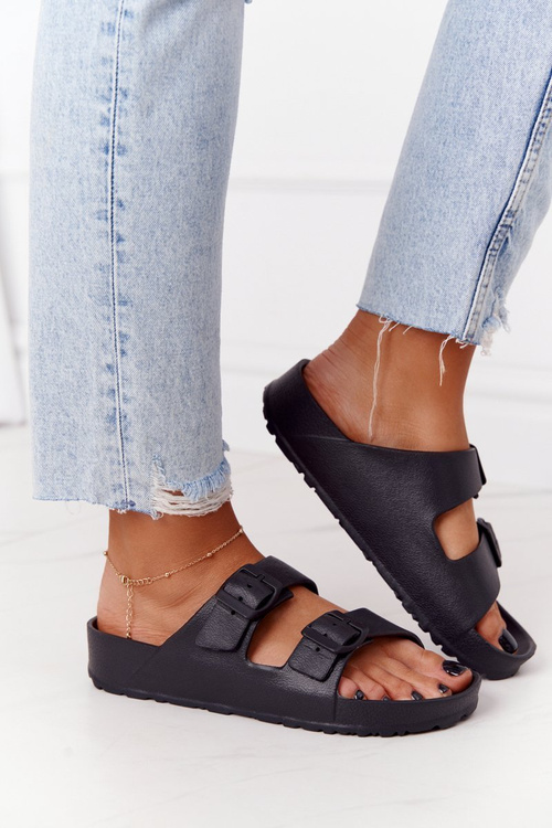 Dámsky čierny gumový flip -flops