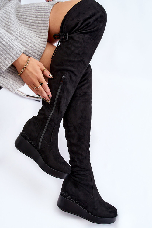 Dámske topánky topánok na klinách čierna Elori