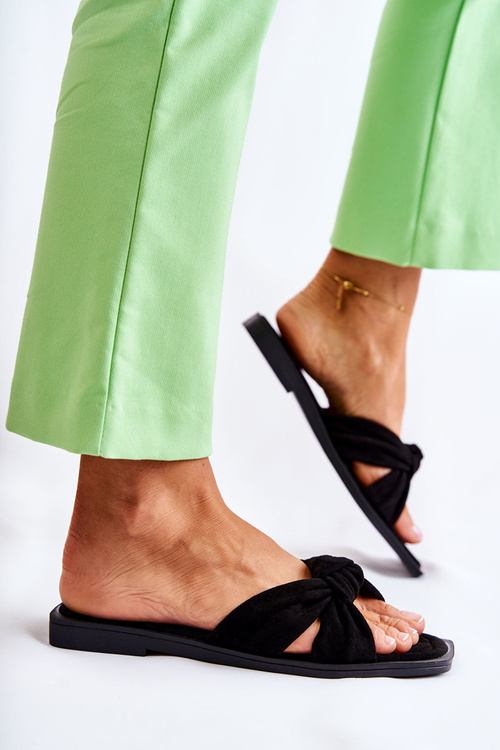 Dámské módní semišové pantofle Černá Lorrie