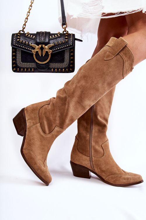 Dámské boty na vysokém podpatku Lewski Shoes 3235 Béžove