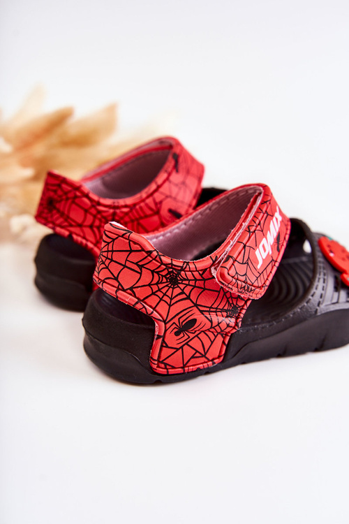 Dětské lehké sandály s důvěryhodnými dekoracemi Černá a červená Trusty