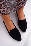 Dámske mokasínové semišové koža Loafer Black Home