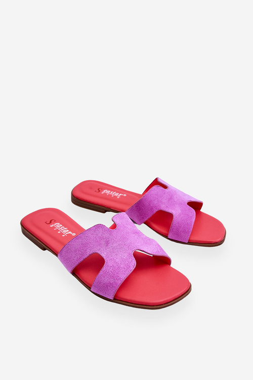 Dámské klasické semišové pantofle fialove Evana