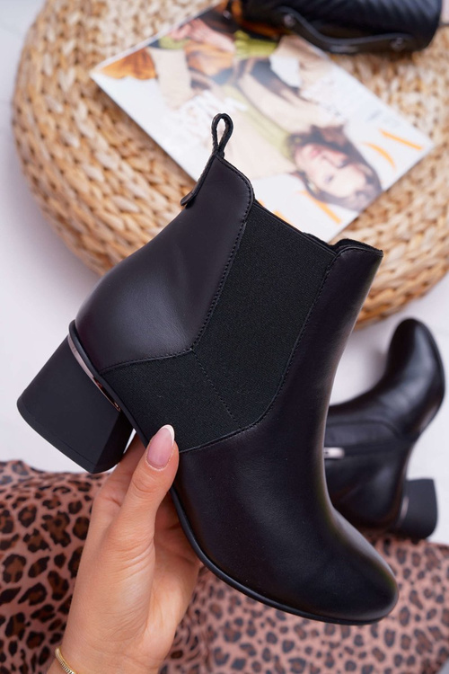 Dámské Boty Laura Messi Kožené černé 2034