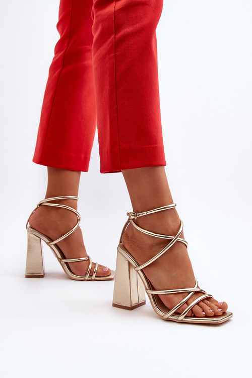 Moderní Sandály Na Podpatku Zlaté Josette