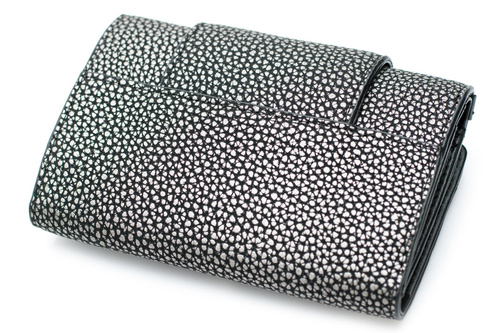 Damski Srebrno Czarny Portfel Nobo