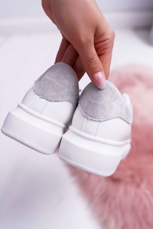 Dámská Sportovní Obuv se silnou Podrážkou Bílé Šedé Skirt