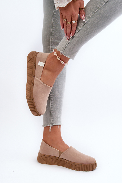 Dámské tenisky na platformě NN276007 Memory Foam System Beige