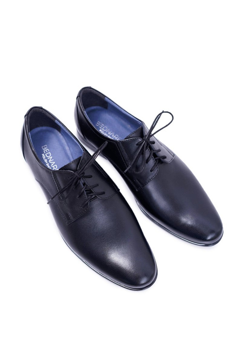 Pánské Polobotky Bednarek Elegantní Kožené Obuv Černé Franko