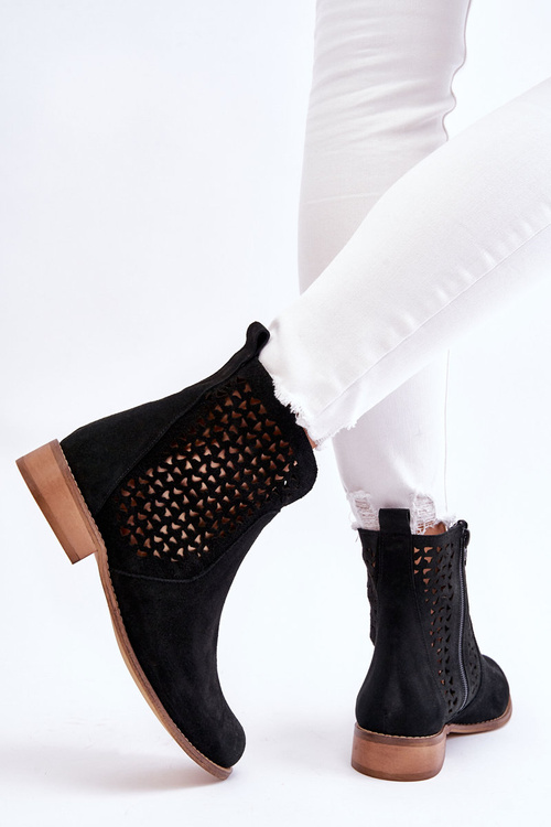 Semišové kozačky Nicole 2791/028 Černá