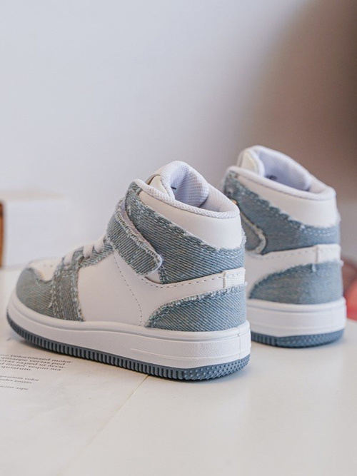 Dětské džínové sportovní boty bílo-modré Milara