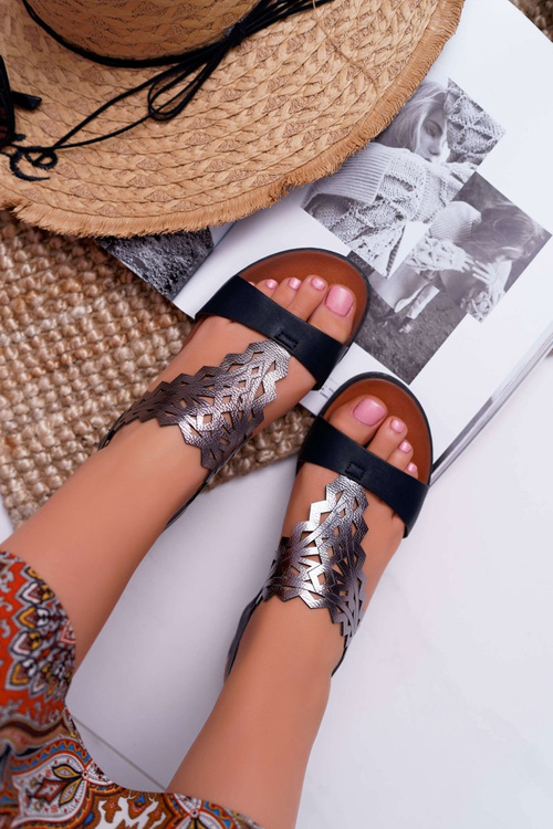 Dámske ploché sandále Sergio Leone SK011 Čierna lirielle