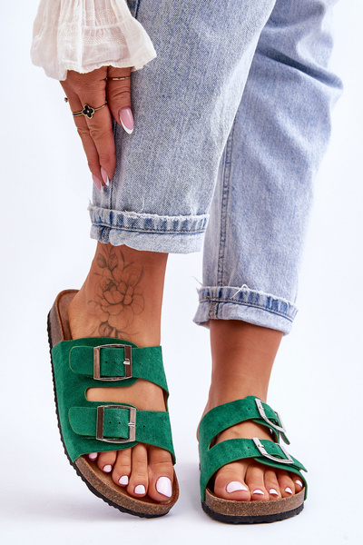 Dámske zelené papuče