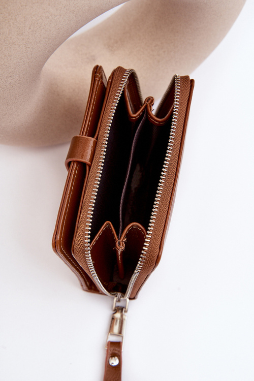 Dámská Lakovaná Peněženka Z Ekokože Hnědá Zalirna