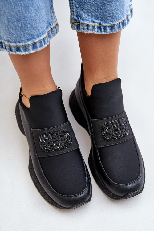 Športové Topánky Na Platforme Kožené Čierne Artiker 55C0035