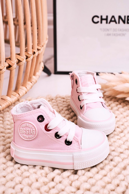 Detské vysoké tenisky s ružovým posúvačom veľkej hviezdy HH374087