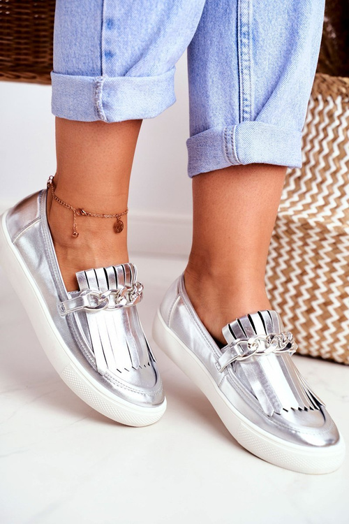 Dámské Tenisky Slip-on Lu Boo Zrcadlové Boty s Střapci Nefrette