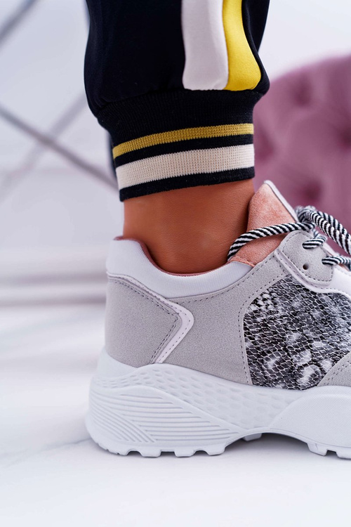 Dámske športové topánky High Sole ružová hadová pokožka Chillout