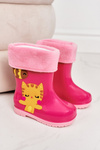 Detské izolované galoshes s ružovým mačiatkom