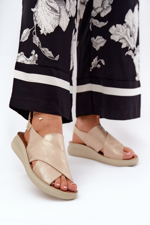 Dámské Sandály Z Eko Kůže Zlaté Tosmelia