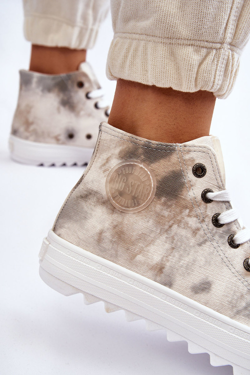 Dámské tenisky High Big Star LL274047 Bílá a zelená