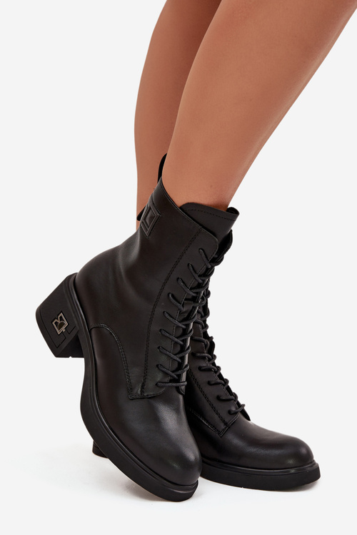 Zateplené dámské kotníkové boty z pravé kůže na klínku Vinceza 66819 Černé