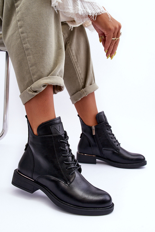 Kožené Dámské Workery Černé Tedrick