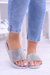 Ženské strieborné ladycistal flip -flops