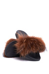 Papuče s prírodnou kožušinou hnedou elsou