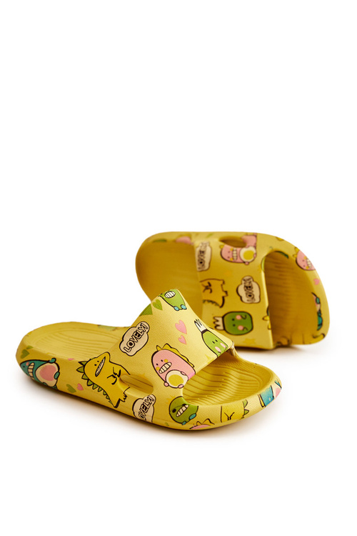 Lehké dětské pantofle Dinosauři Žlutá Astro