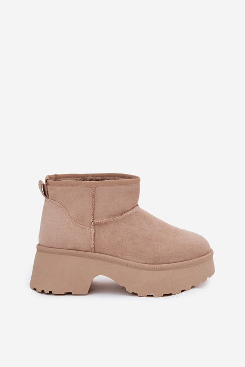 Dámske Nízke Snehule Na Slip S Teplou Podšívkou Khaki Mavelle