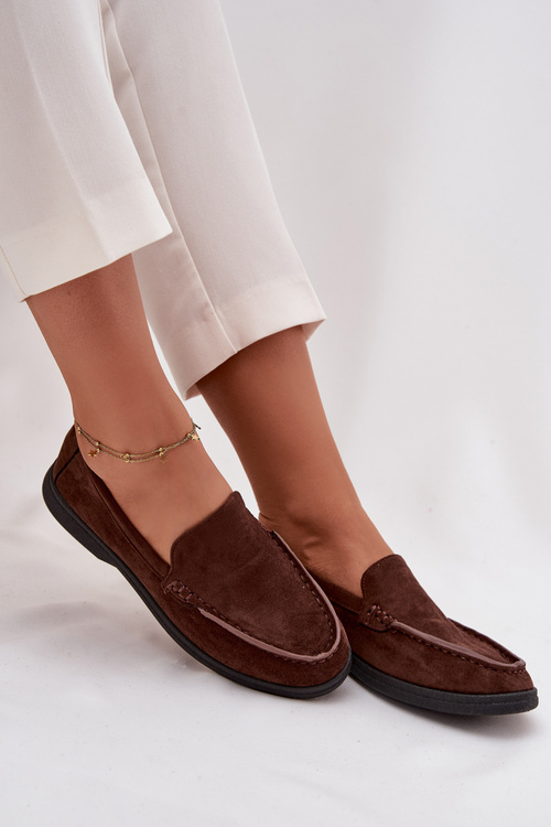 Dámské mokasiny z eko semiše čokoládové Tynara