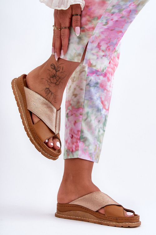 Kožené profilované klapky Maciejka 04986-29 hnedá