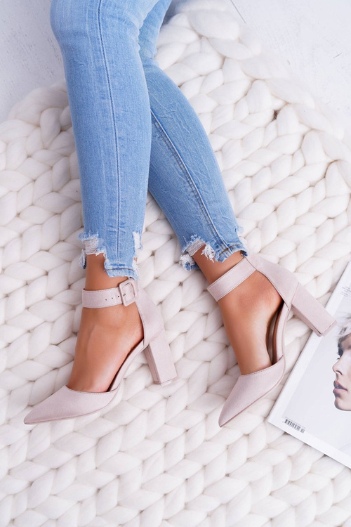 Dámské Lodičky Na Podpatku Béžové Domine