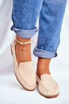 Dámské Polobotky Slip-on Semišové Béžové Twinky