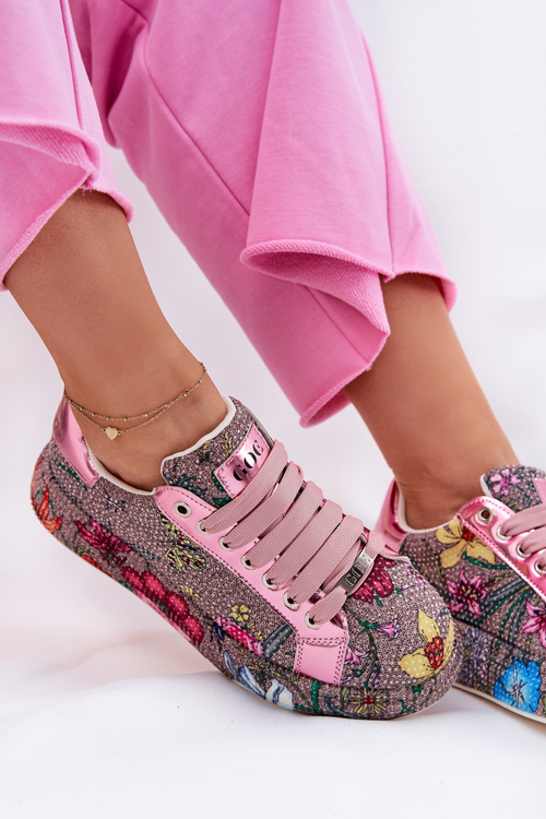 Vzory sneakers na platforme so zdobením GOE RR2N4002 Multikolor