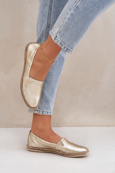 Elegantní Damské Kožené Espadrilky Zazoo 10177 Zlaté