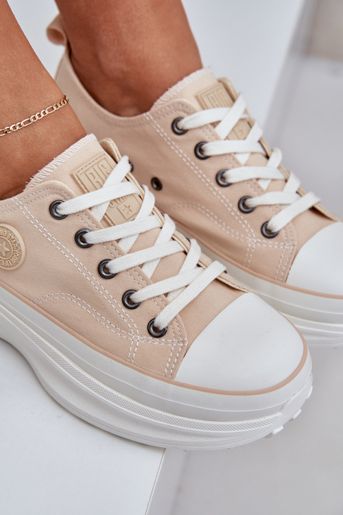 Dámske Tenisky Na Masívnej Podošve Big Star NN274127 Béžové