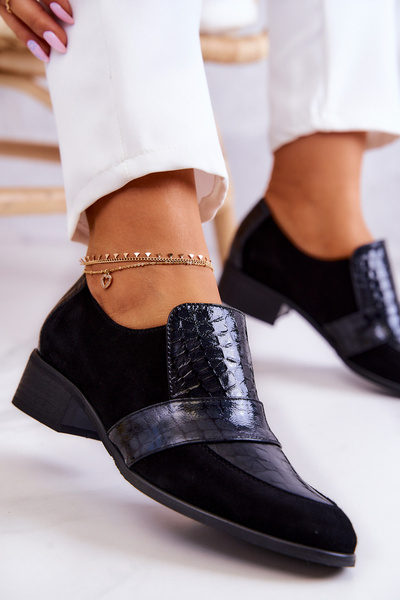 Semišové hadí boty Černé Mariene