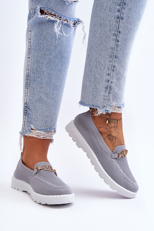 Sklz-on dámske sklz-on tenisky s dekoráciou Gray Alena