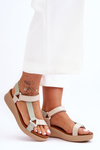 Kožené sandále Maciejka L5186-09 Green-Beige