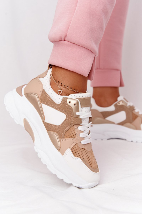 Dámské Sneakersy Na Velké Podrážce Béžové Yolo