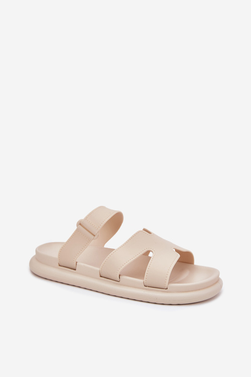 Dámské Gumové Klapky S Páskem Béžové Tavirae