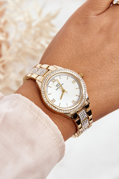 Oceľové masívne hodinky s zirkónmi Giorgio a Dario Zloty