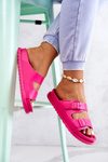 Gumové pantofle se sponou fuchsie Corina