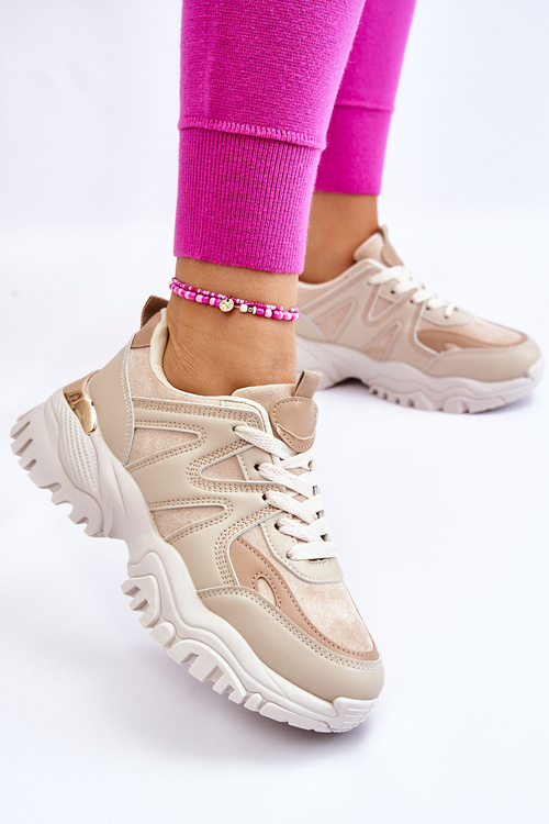 Klasické športové topánky na platforme Beige Bowie Platform