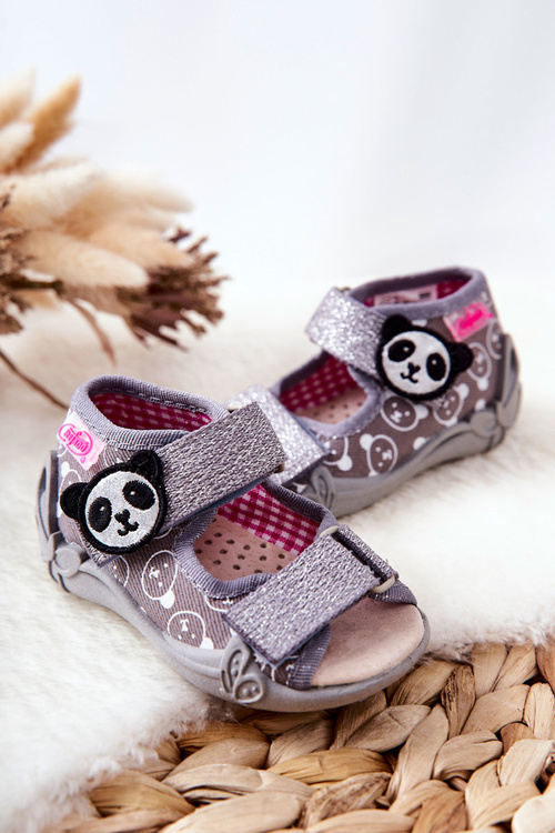 Sandály Befado na suchý zip 342P031 Šedé