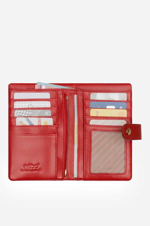 Dámska Malá Peňaženka Z Prírodnej Kože Nobo NPUR-LR110-C005 Červená