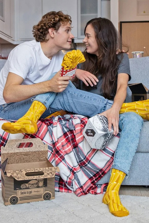 Rainbow Socks Takeaway Burger Fries 4 páry